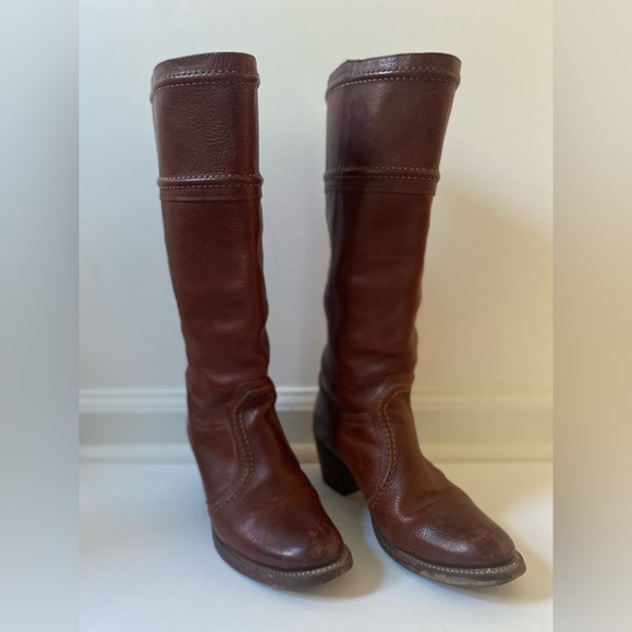 Frye Shoes - Frye “Jean” Brown Leather Boots